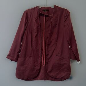 Harlowe & Graham Womens Blazer Size Medium Purple Jacket Long Sleeve 100% Tencel